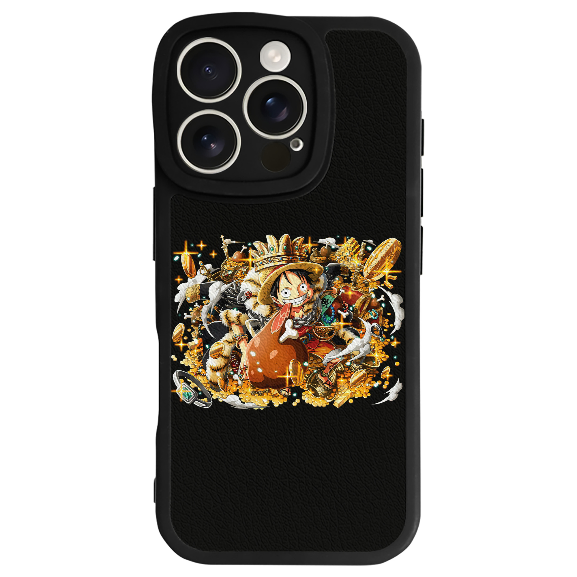 （画像用） ワンピース モンキー・D・ルフィ ONE PIECE Monkey D. Luffy 【iPhone 16シリーズ対応】シリコンスマホケース（レザー調） 材質：シリコン